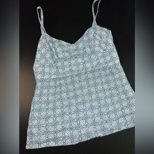 Ann Taylor Loft Blue Printed Sleeveless Top Size 8 EUC